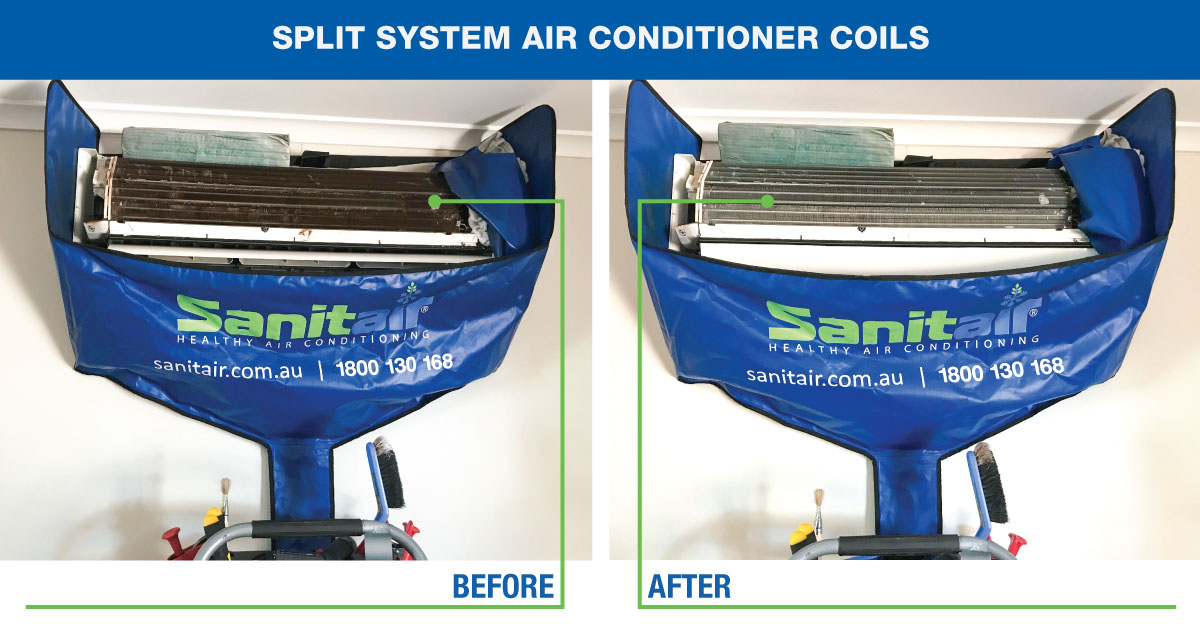 before and after with bag air conditioning cleaner